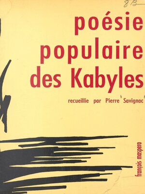 cover image of Poésie populaire des Kabyles